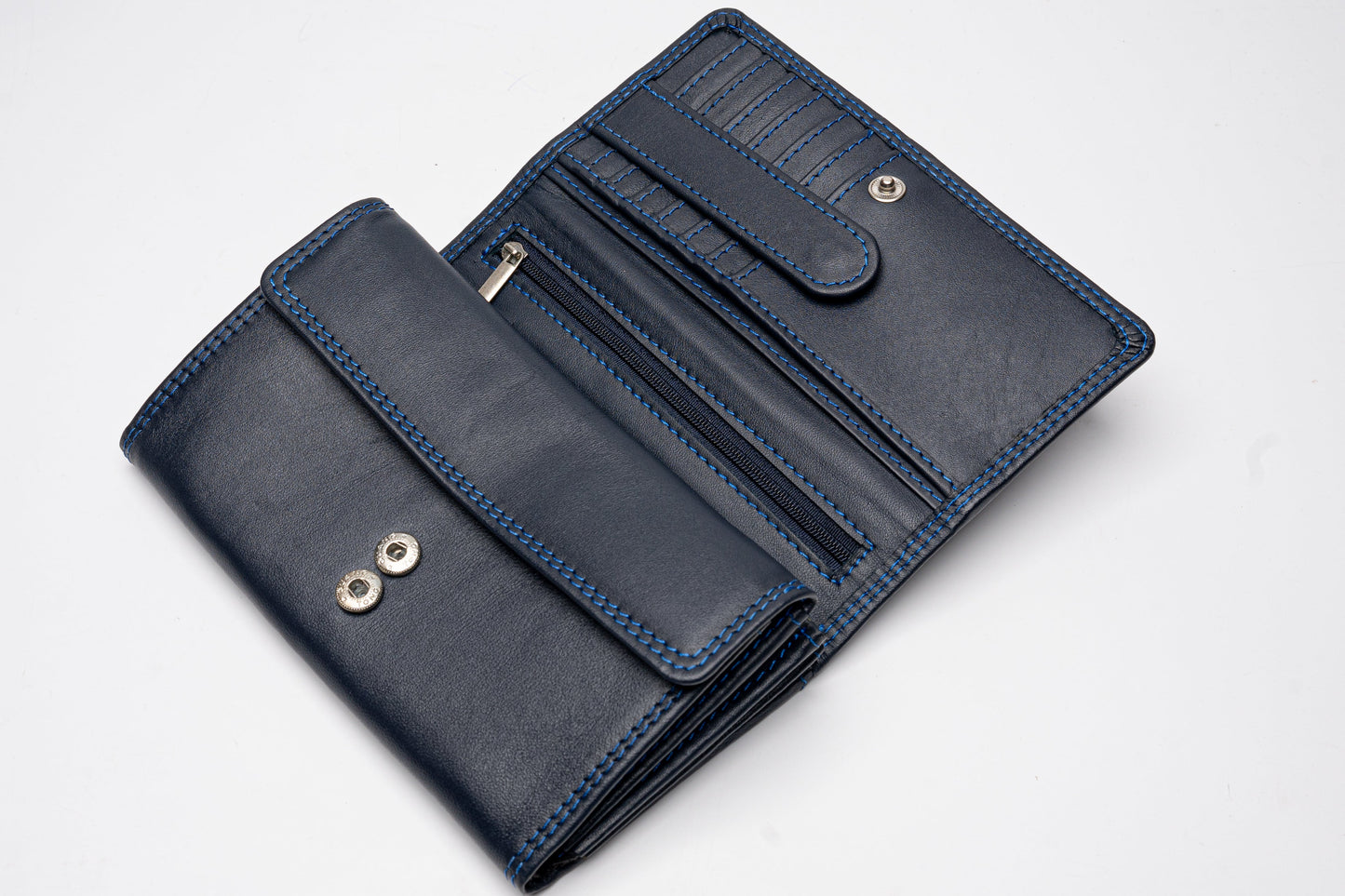 Midnight Blue Leather Wallet – Sleek & Stylish