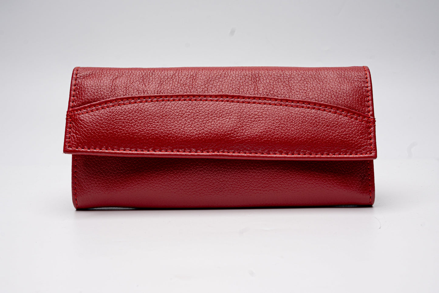 Scarlet Red Leather Wallet – Chic & Timeless