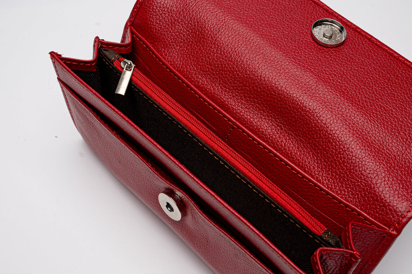 Scarlet Red Leather Wallet – Chic & Timeless