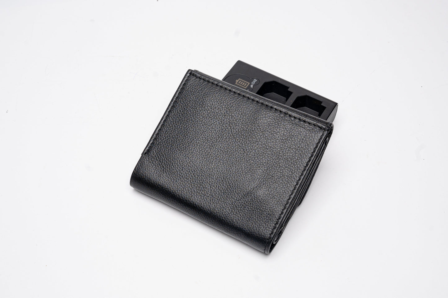 Classic Black Leather Compact Wallet