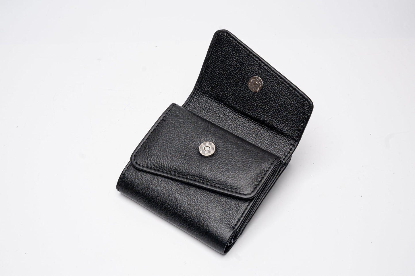 Classic Black Leather Compact Wallet