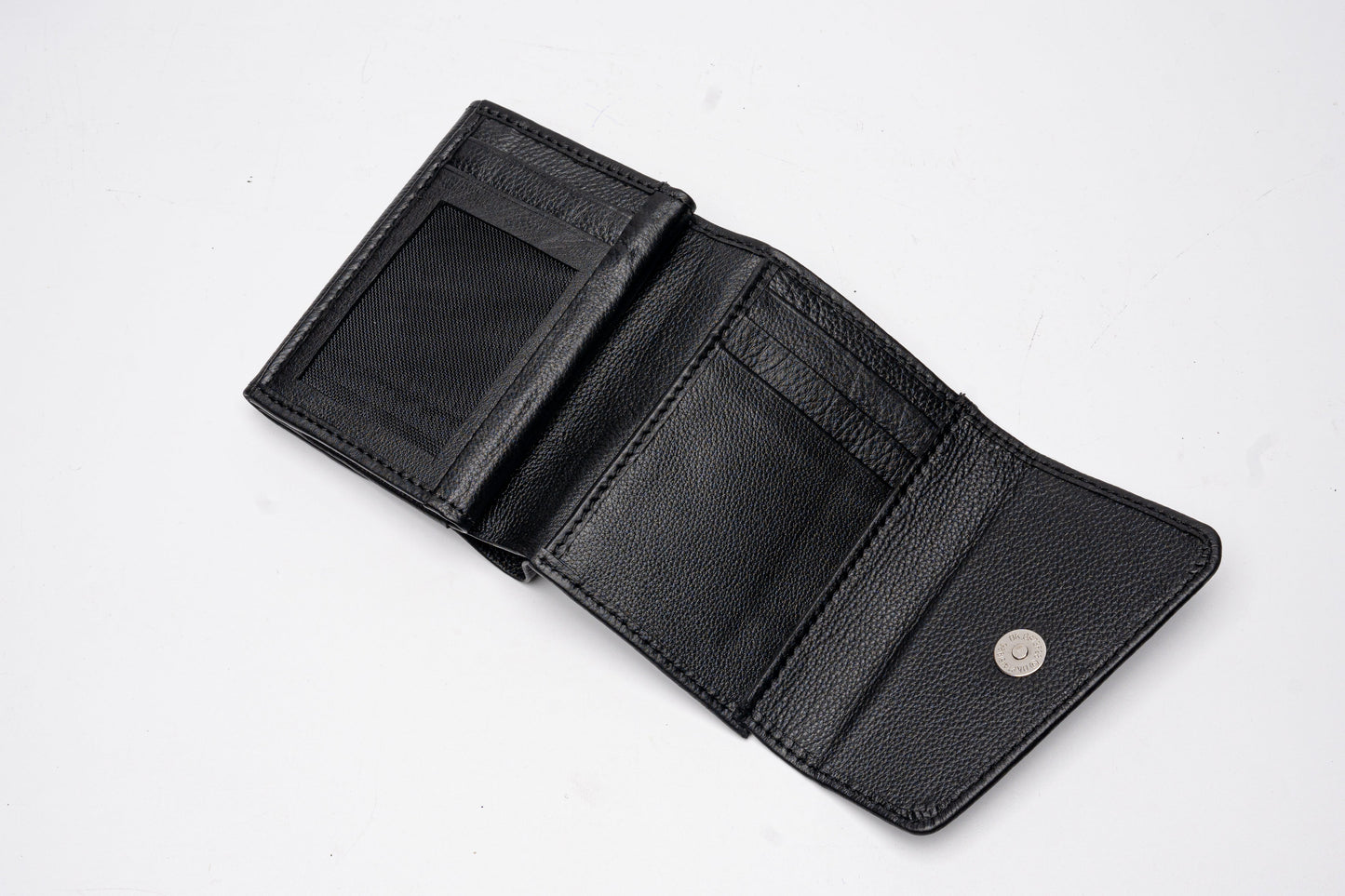 Classic Black Leather Compact Wallet