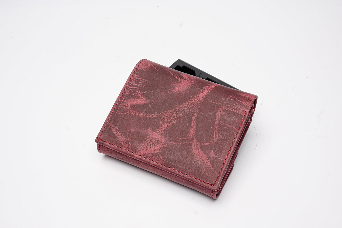 Vintage Red Leather Wallet – Distressed Finish