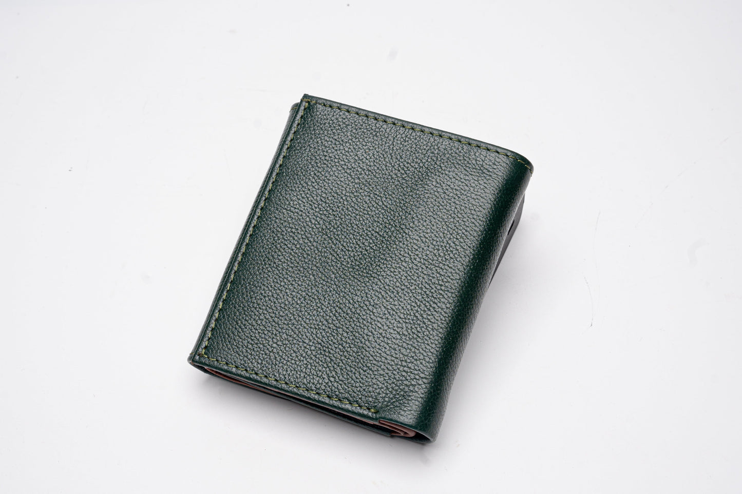 Dual-Tone Green & Brown Leather Wallet – Classic Elegance