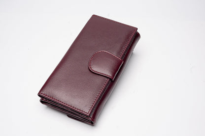 Elegant Burgundy Leather Wallet for Women