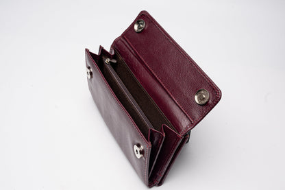 Elegant Burgundy Leather Wallet for Women