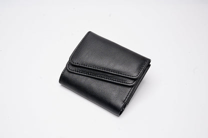Classic Black Leather Compact Wallet