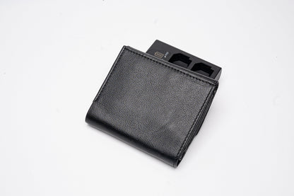 Classic Black Leather Compact Wallet