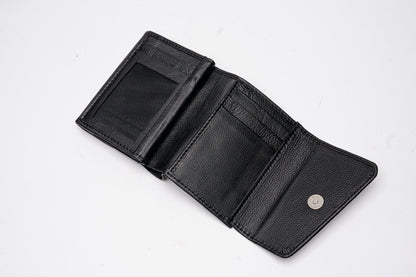 Classic Black Leather Compact Wallet