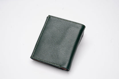 Dual-Tone Green & Brown Leather Wallet – Classic Elegance